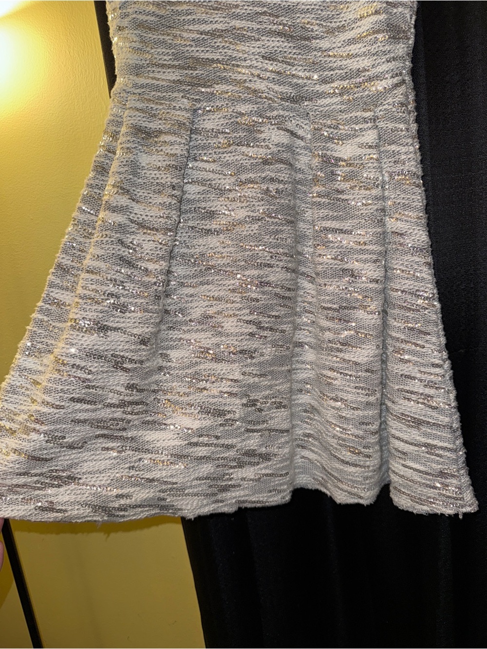 H&M Light Gray and Silver Sparkle Knit Fit-and-Flare Dress - Picture 2 of 11